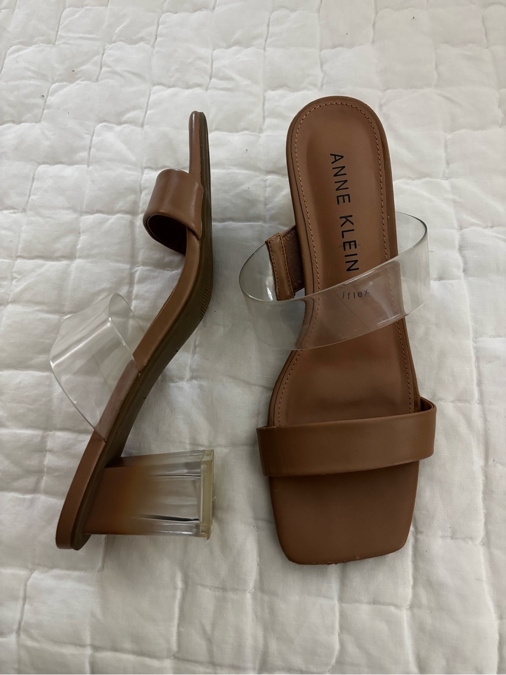 Anne Klein Fantasia block heel sandals 8.5 nude - Picture 2 of 8